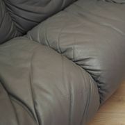 Italian leather sofa, two-seater, 1970s design