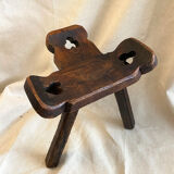 Tripod stool folk art