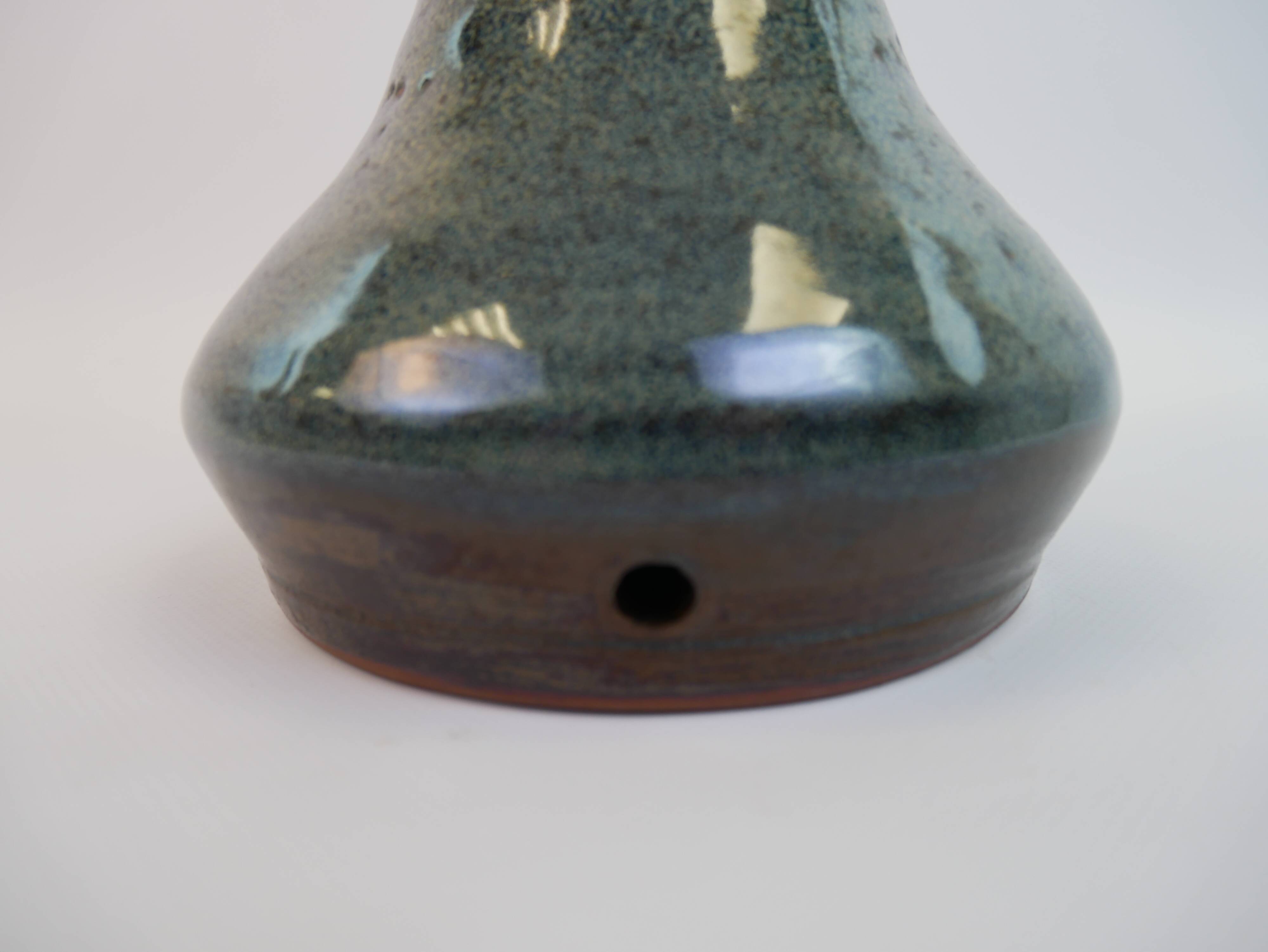 Large sea green ceramic lamp base