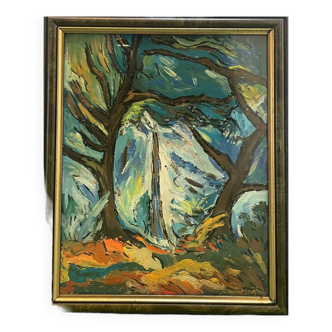 Tableau paysage expressionniste