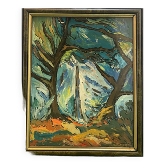 Expressionist landscape painting