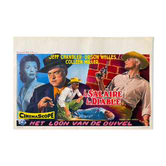 Original movie poster "The Devil's Wage" Orson Welles 36x54cm 1957