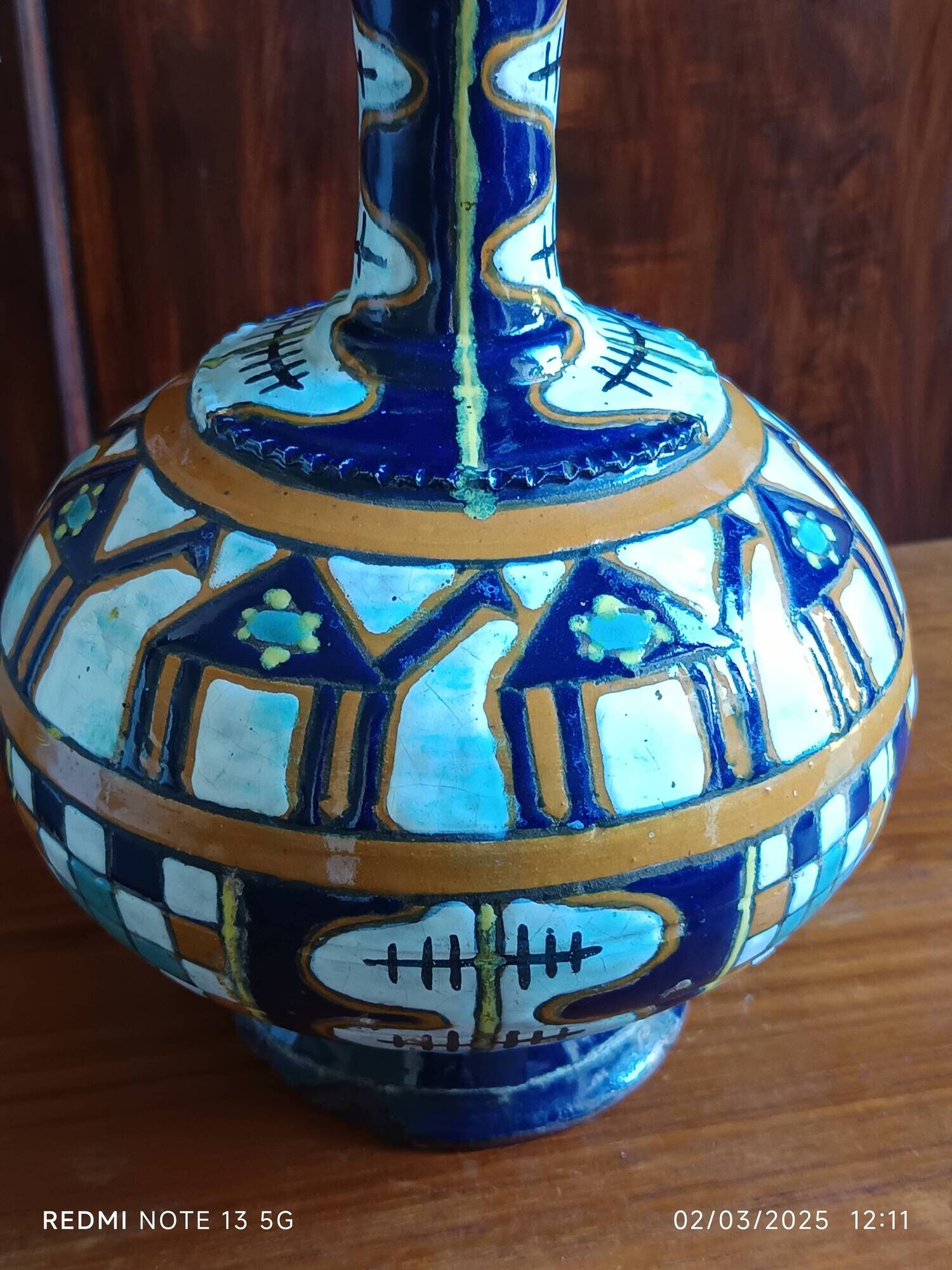 Antique vase 1920/1930 Nabeul Tunisia Tissier or El Kharraz workshop