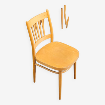 Lot de 23 chaises bistrot hêtre clair Ton Bystrice "Thonet" 1970