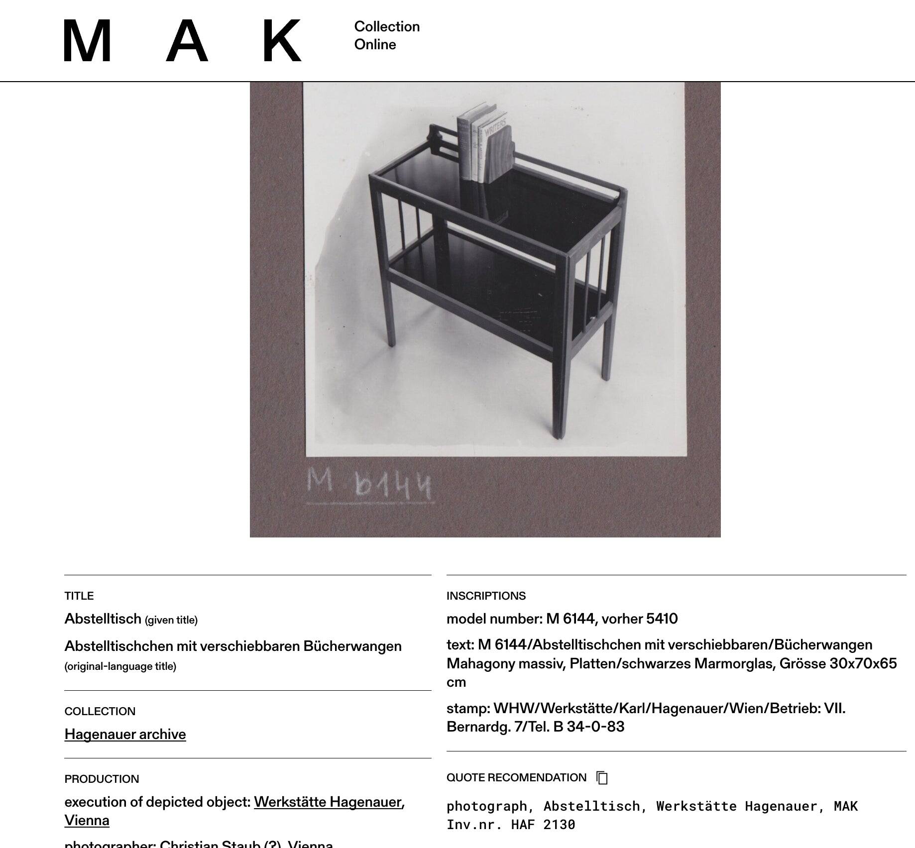Hagenauer Jirasek unique side table, book shelf, Vienna, 1940s