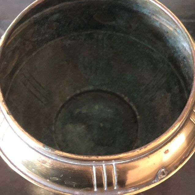 Vintage brass pot cover
