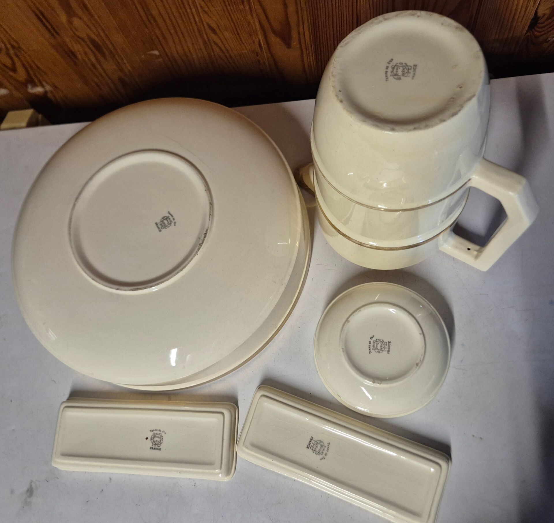 antique ceramic toilet set 5 pieces Choisy-le-Roi ironstone