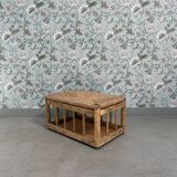 Storage bench in wood and straw (renovated)