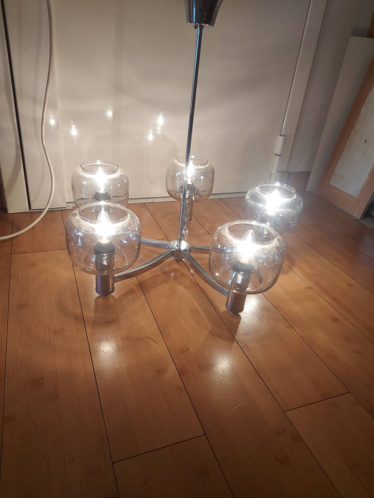 Pendant light, vintage chandelier from the 70s, Delmas