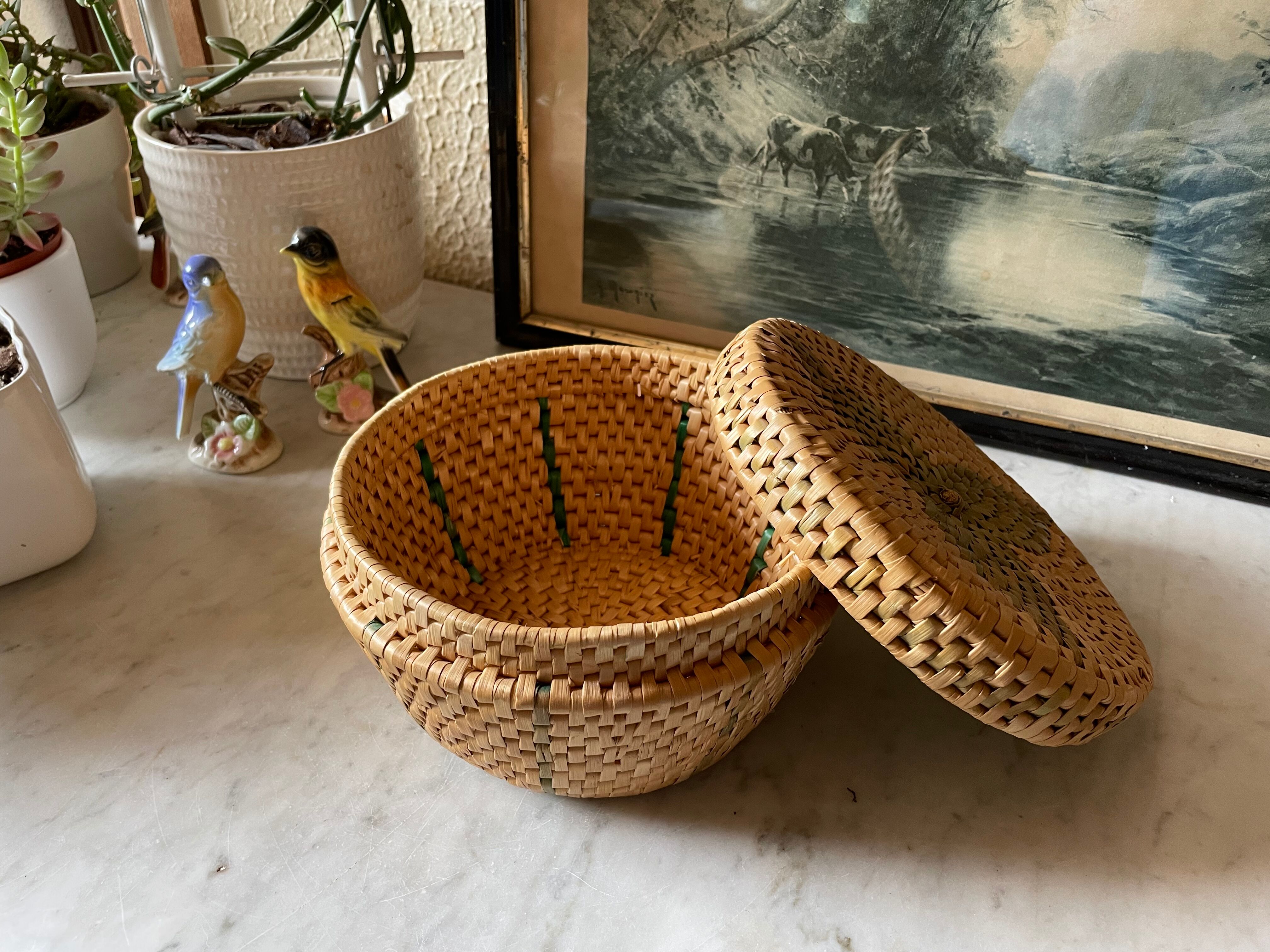 African vintage wicker box