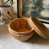 African vintage wicker box