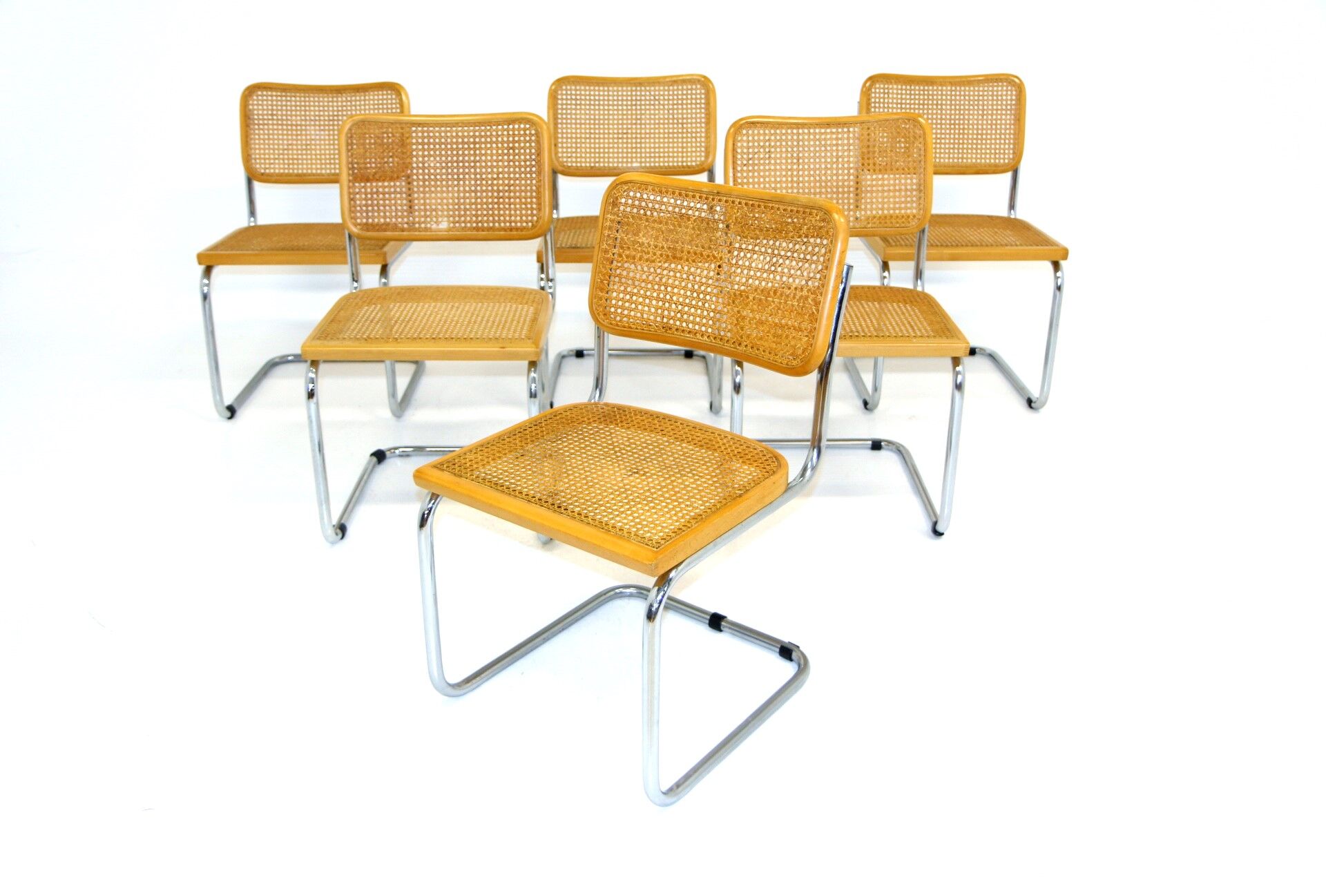 Set de 6 chaises "B32", Marcel Breuer, Italie 1990