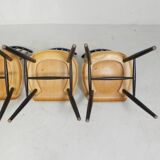 Set of 4 Fanett model slatted chairs, Tapiovaara, 1960s
