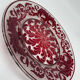Red cut crystal plate dragon floral pattern