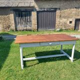 Wooden farmhouse table