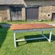 Wooden farmhouse table