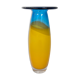 Vase bleu et jaune de Siem van de Marel pour Leerdam, années 1980