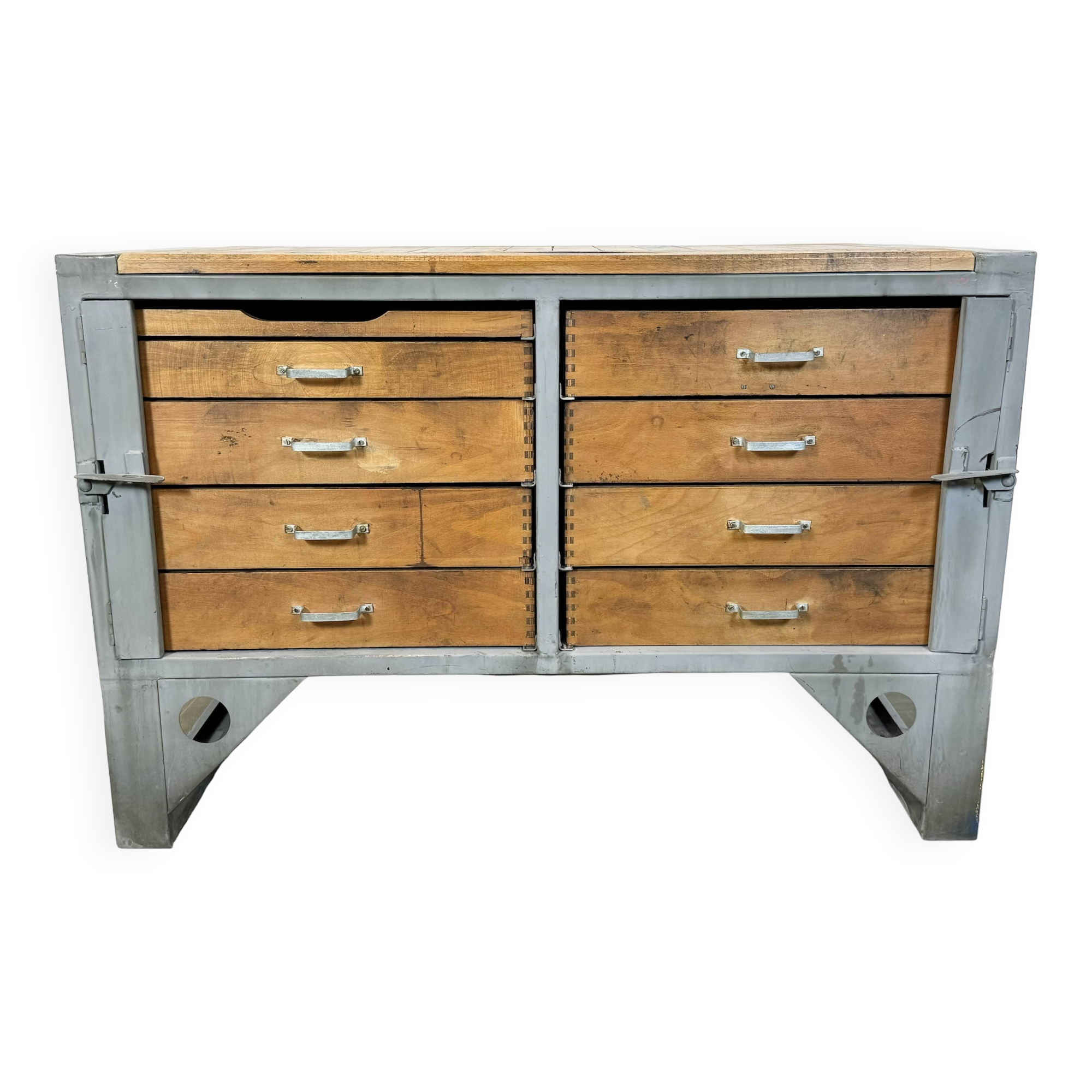 Vintage Grey Industrial Chest of Drawers, 1960s