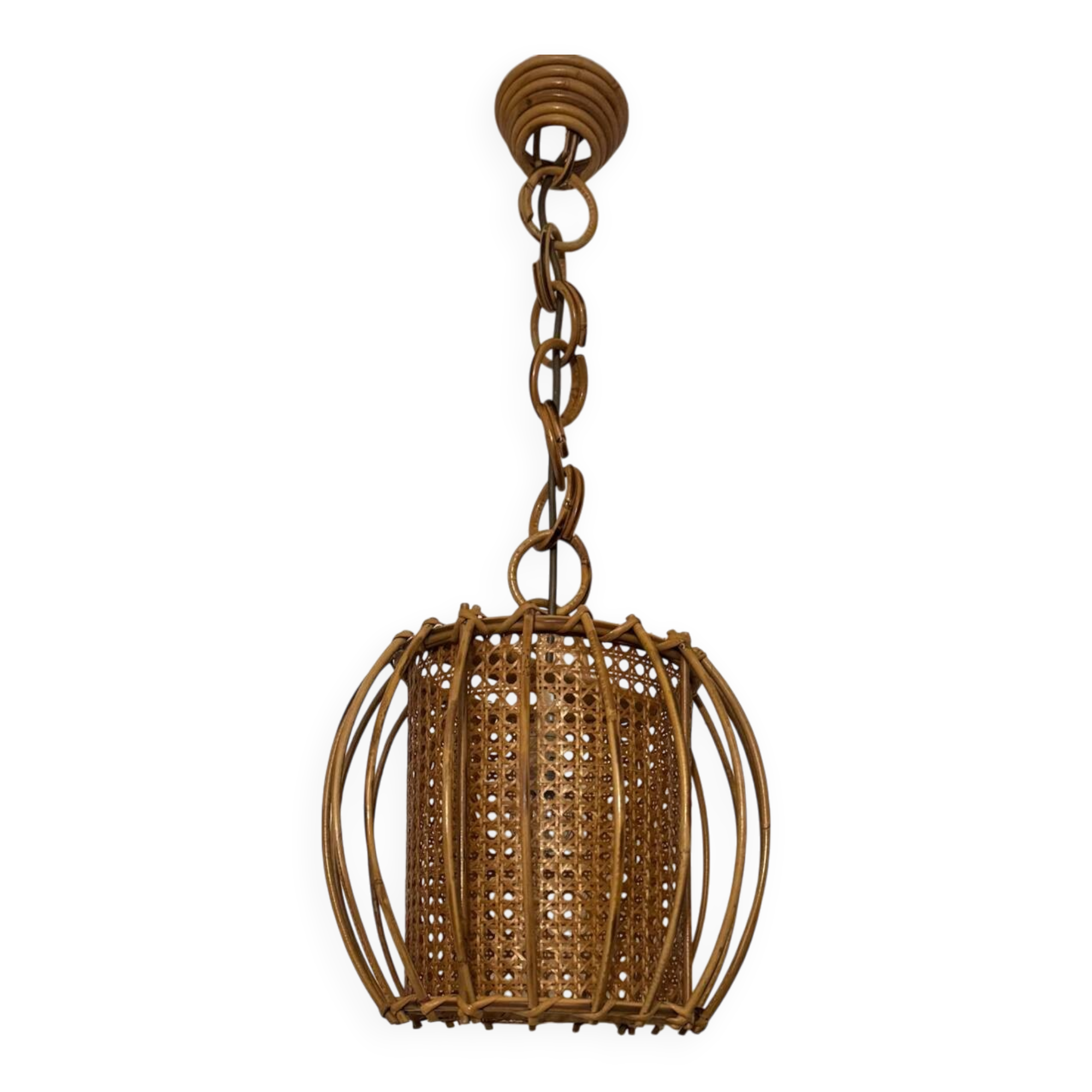Bamboo rattan suspension from the 1960s.