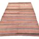 Pink & Brown Striped Pattern Vintage Kilim Rug, 167x254Cm