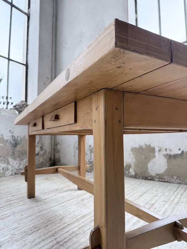 Table mobilier montagne 1950 hêtre massif