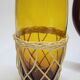 Vintage orangeade service in amber blown glass and wicker