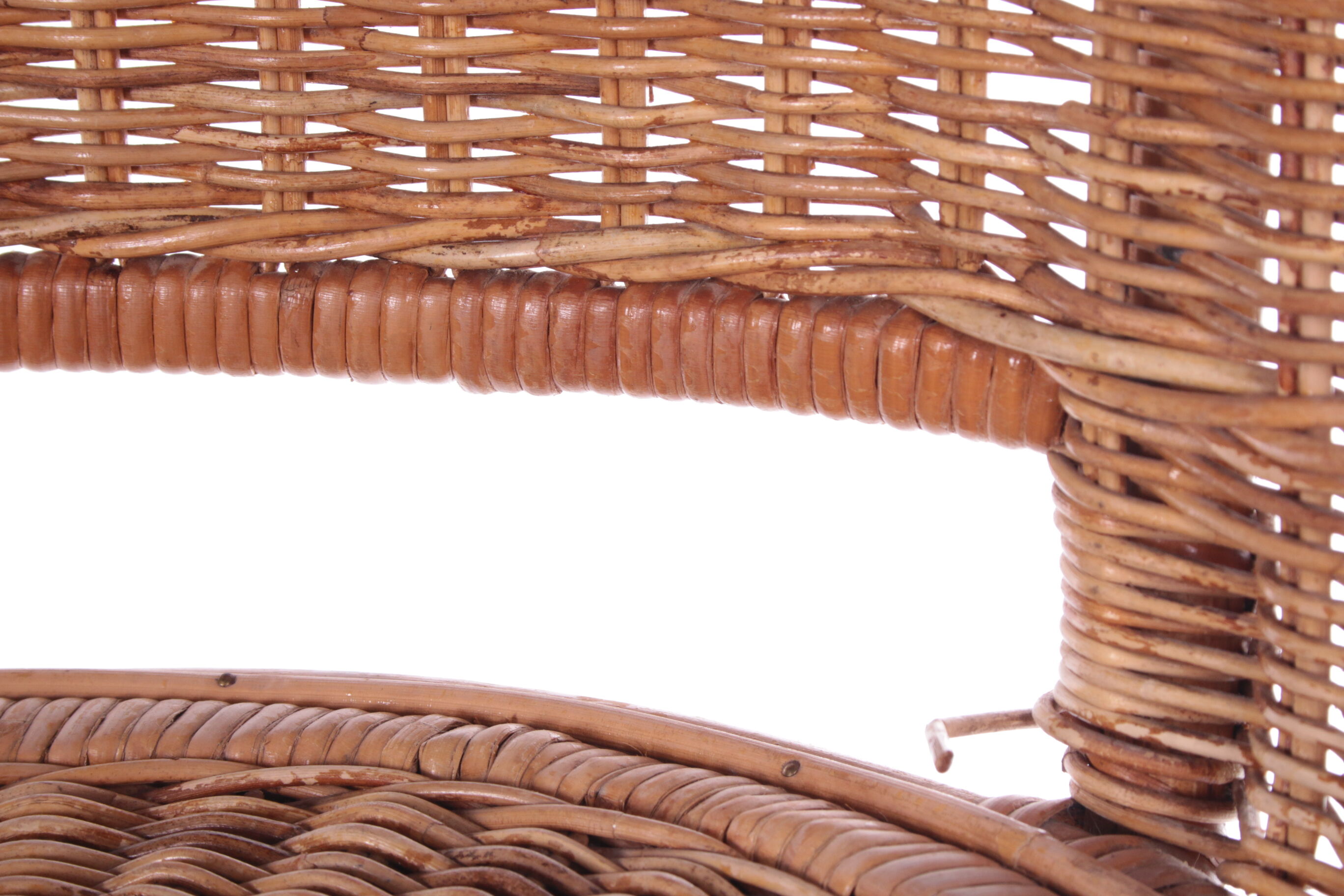 Vintage Rattan Swivel Bar Stool Set, 1950s