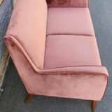 2-seater nubuck sofa 1950/60 style sloping legs