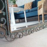 Old beveled wrought iron mirror late nineteenth century