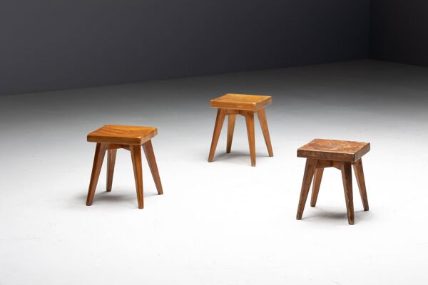 Tabourets de Christian Durupt et Charlotte Perriand, France, années 1960