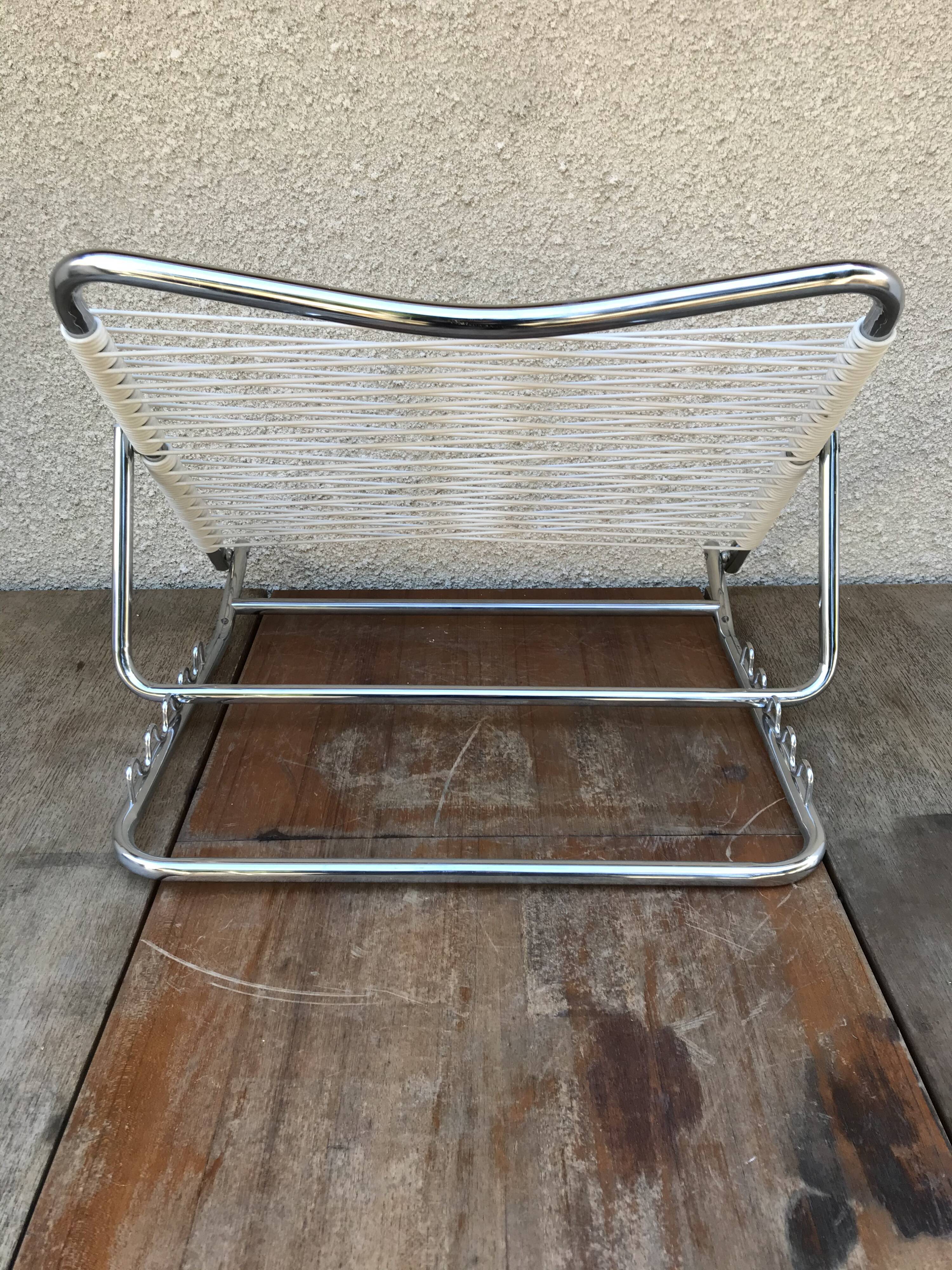 Old folding metal chrome back