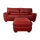 Set convertible leather sofa and footrest Natuzzi