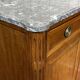 Small Louis XVI style cabinet in mahogany, oak, and marble top.