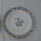 2 flat plates Haviland Limoges blue decoration and gold medallion bird