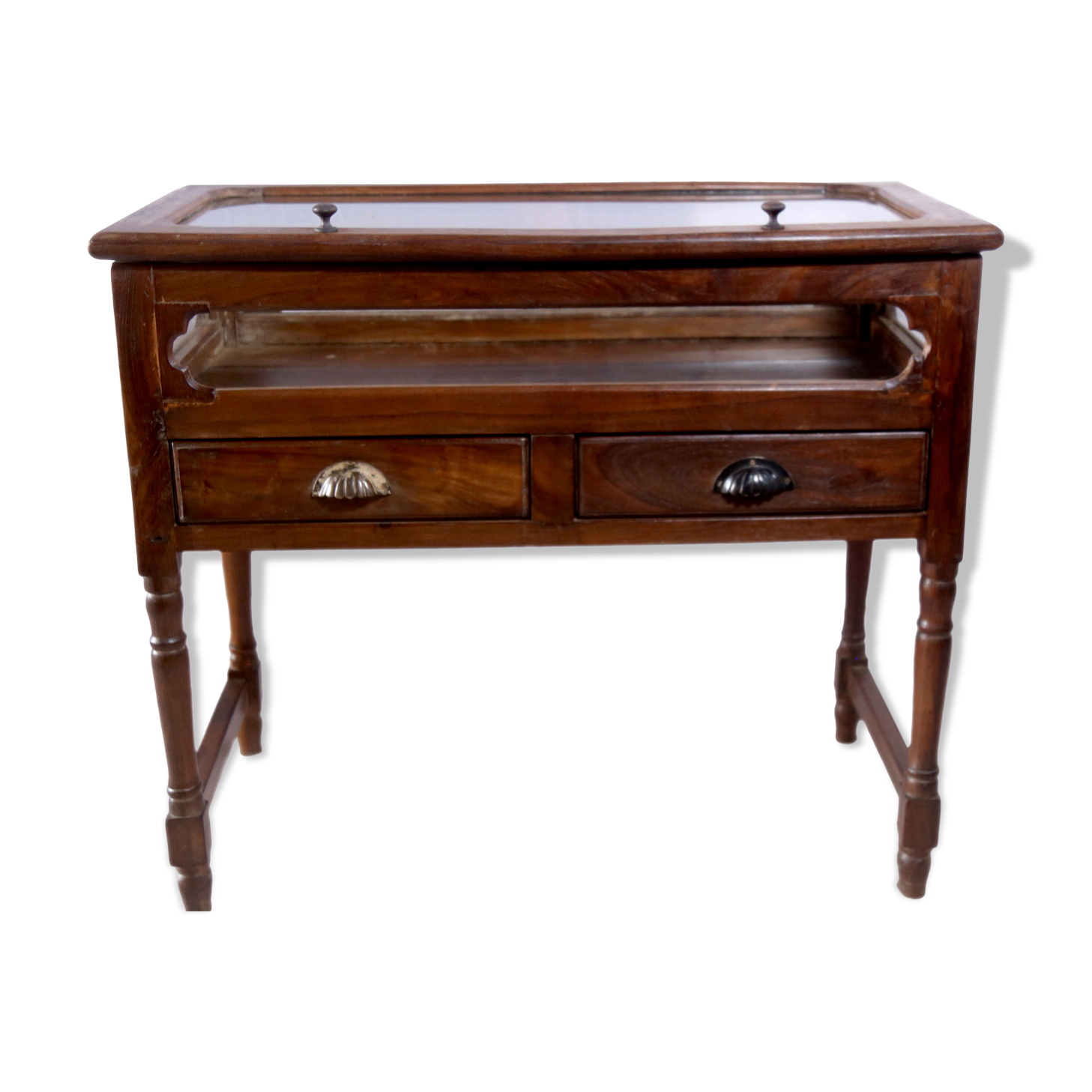 Showcase - display - antique Burmese teak jeweller's console