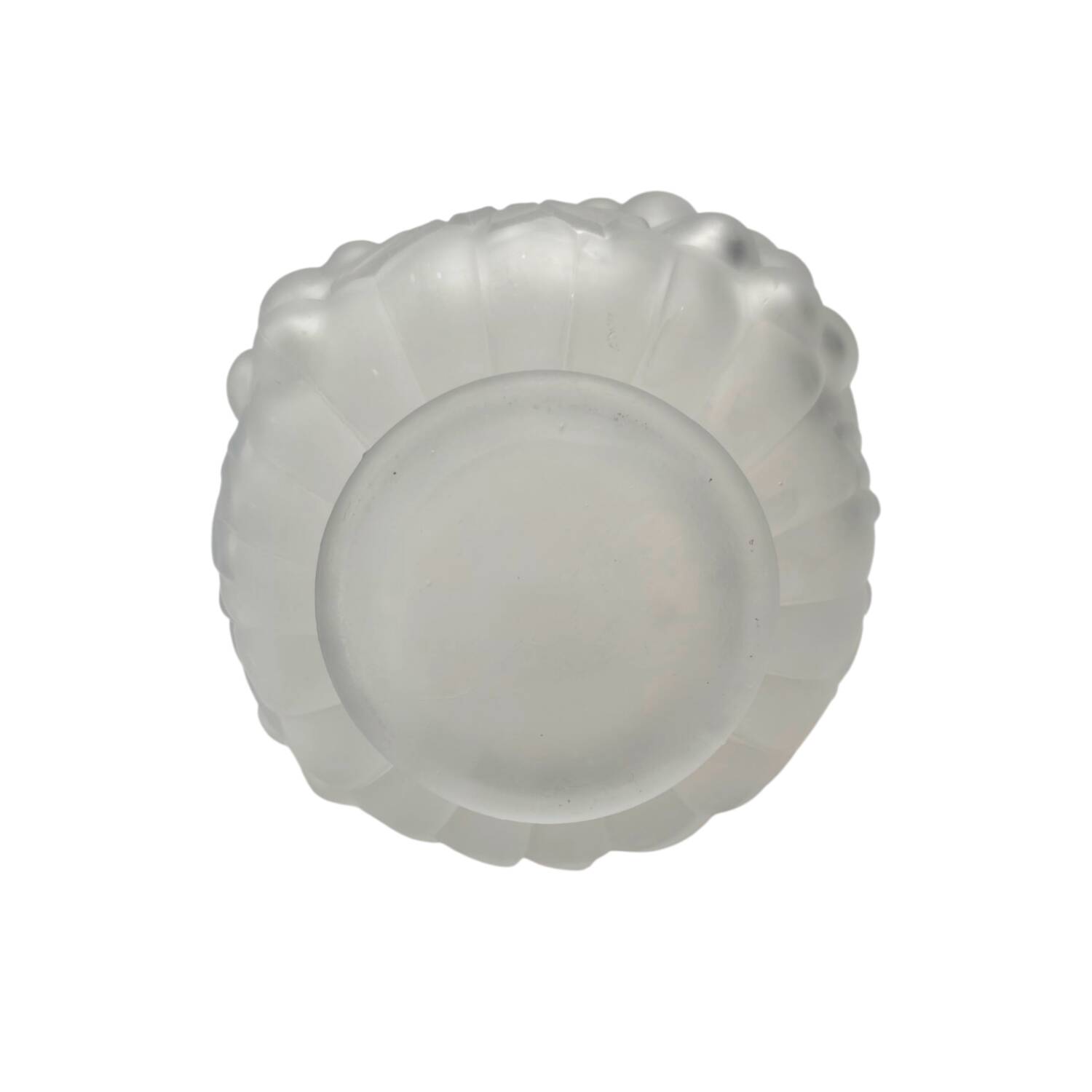 Vintage 1950s French Frosted Glass Decanter - Embossed Grapevine