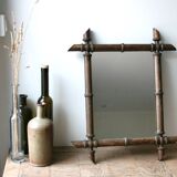 Old mirror in turned wood 43x52cm