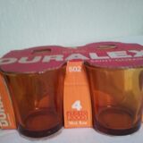 Gobelets Duralex en verre ambré année 70