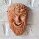 2 masques en terre cuite fabriqués en Grèce vintage