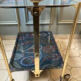 Textable brass and cashmere serving table
