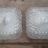 Wall sconces chiseled glass 60s