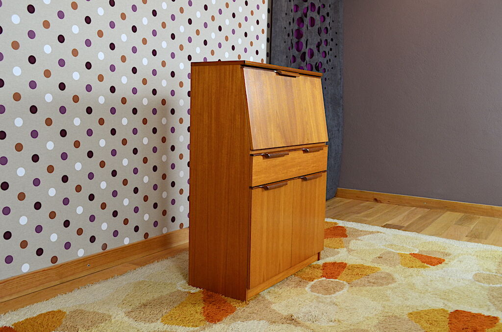 Secretary scandinavian vintage teak design 1960