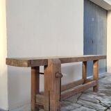 Carpenter's workbench in old solid oak - 2m50