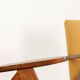 Vintage armchair, mustard yellow, curly zigzag pattern, set of 2