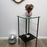 Sellette glass and metal