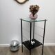Sellette glass and metal