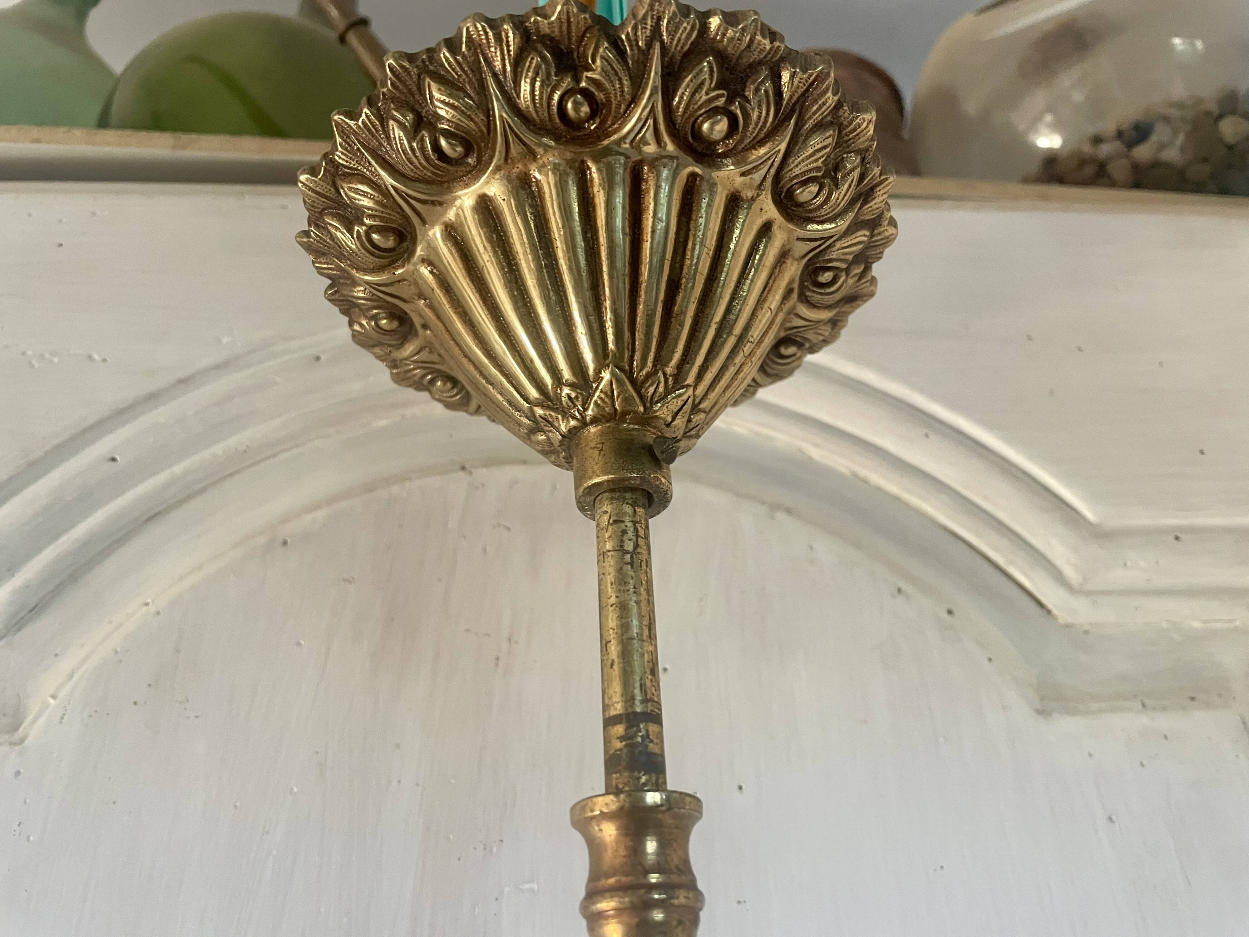 Bronze and polished glass suspension circa 1900