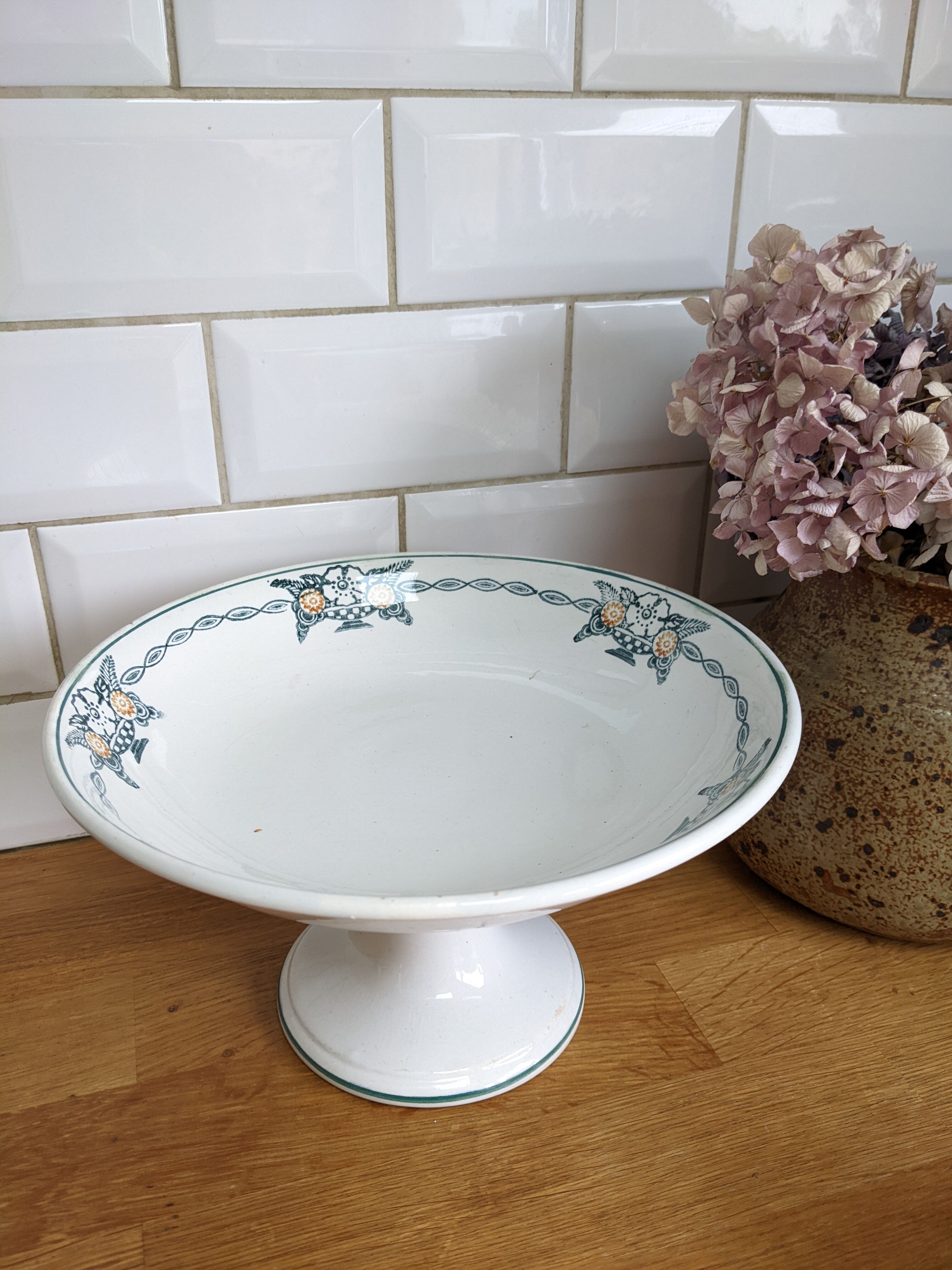 Compotier presentoire fruit cup biscuits iron earth Badonviller