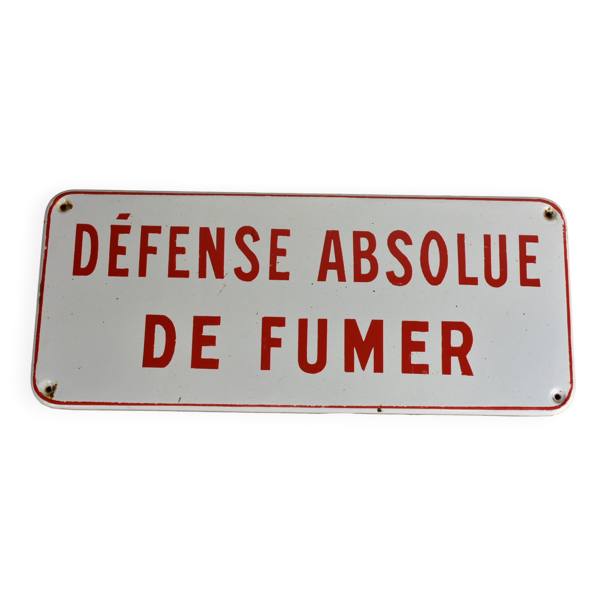 Enamelled plate "absolute smoking defense"
