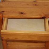 Pine bedside table with one drawer